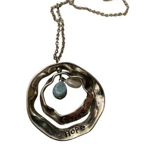 Silver Hope Pendant Necklace